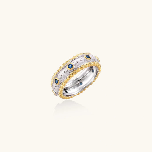 Azure Dreams Ring – Zweifarbiger Gold-Silber-Bandring mit Zirkonia | Orolina