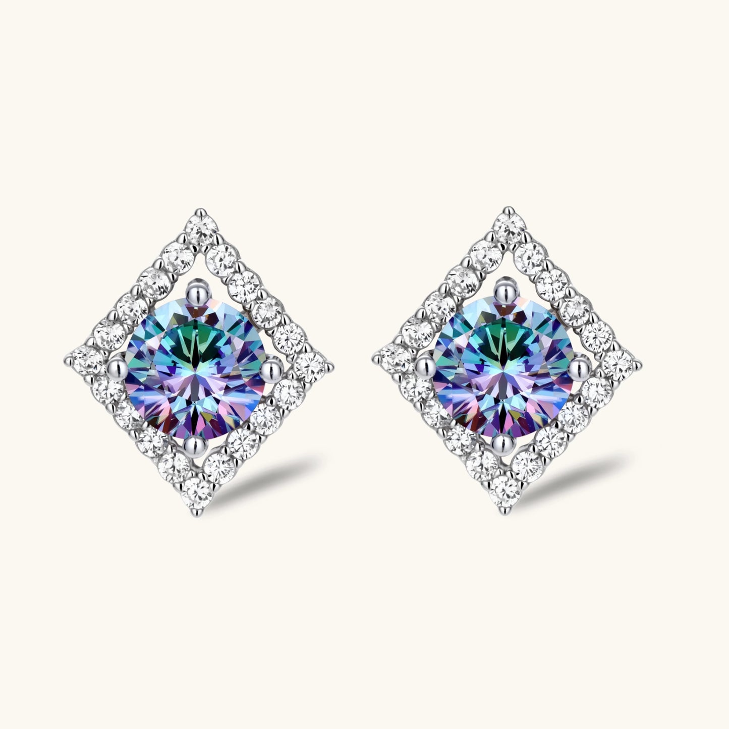 Regenbogen-Moissanit Ohrstecker – funkelnde Fine-Jewelry-Ohrringe in 925 Silber | Orolina