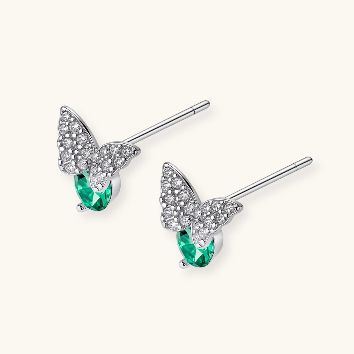 Schmetterling Ohrstecker Moissanit – feminine Fine-Jewelry-Ohrringe in 925 Silber | Orolina