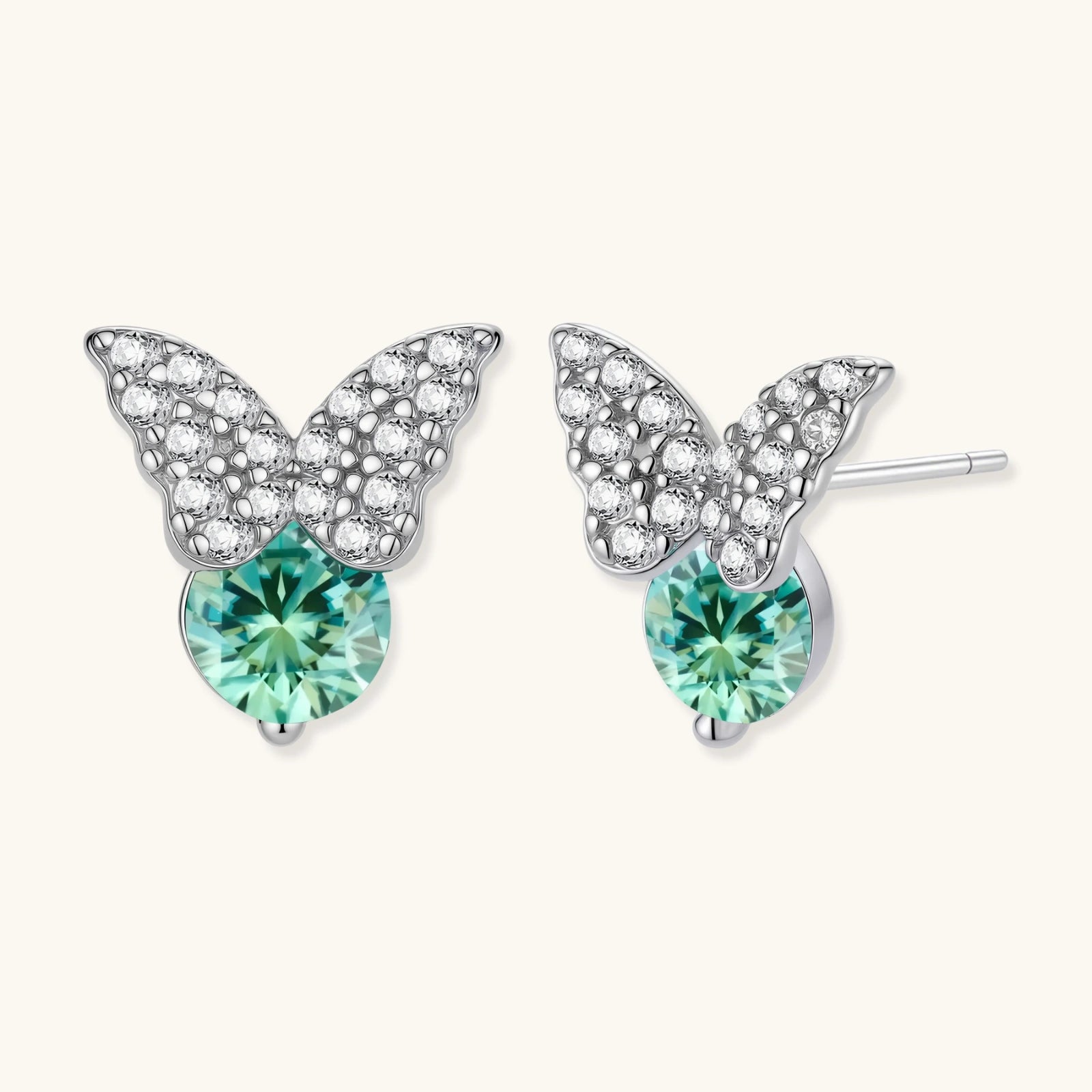 Butterfly Transformation Ohrstecker Seitenansicht – filigraner Schmetterling, 925 Silber | Orolina