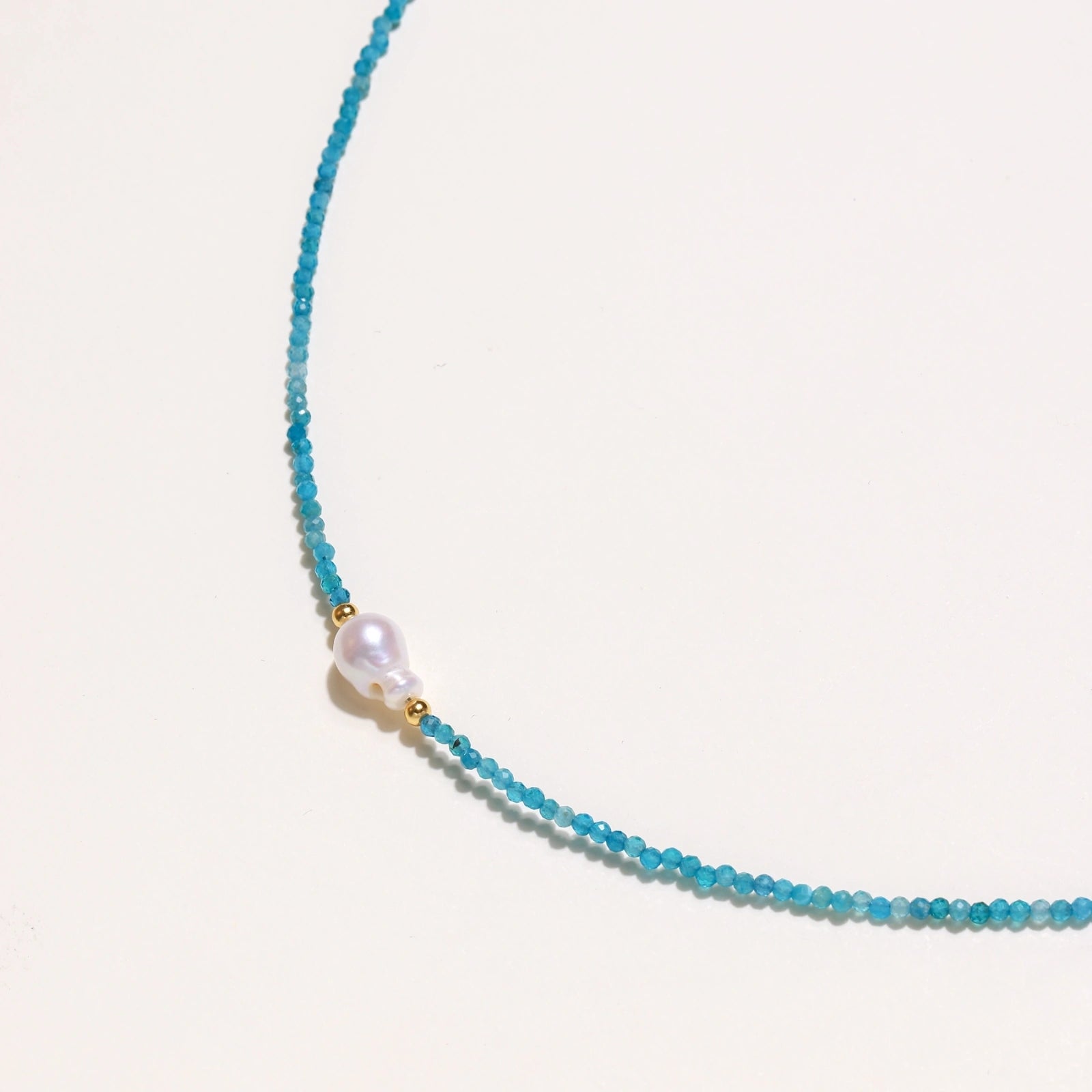 Apatite Dreams Kette Detailansicht – Apatit & Gold Vermeil Nahaufnahme | Orolina