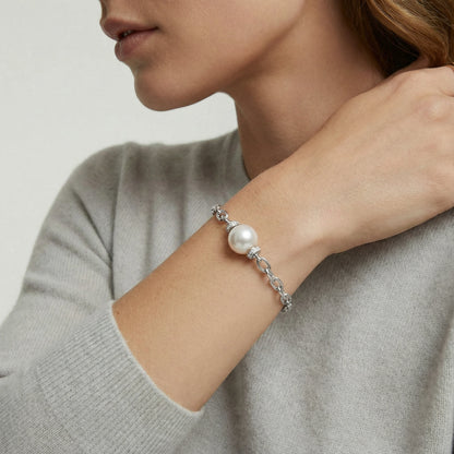 Luna Pearl Armband – Süßwasserperle an rhodinierter 925 Sterlingsilber-Kette | Orolina
