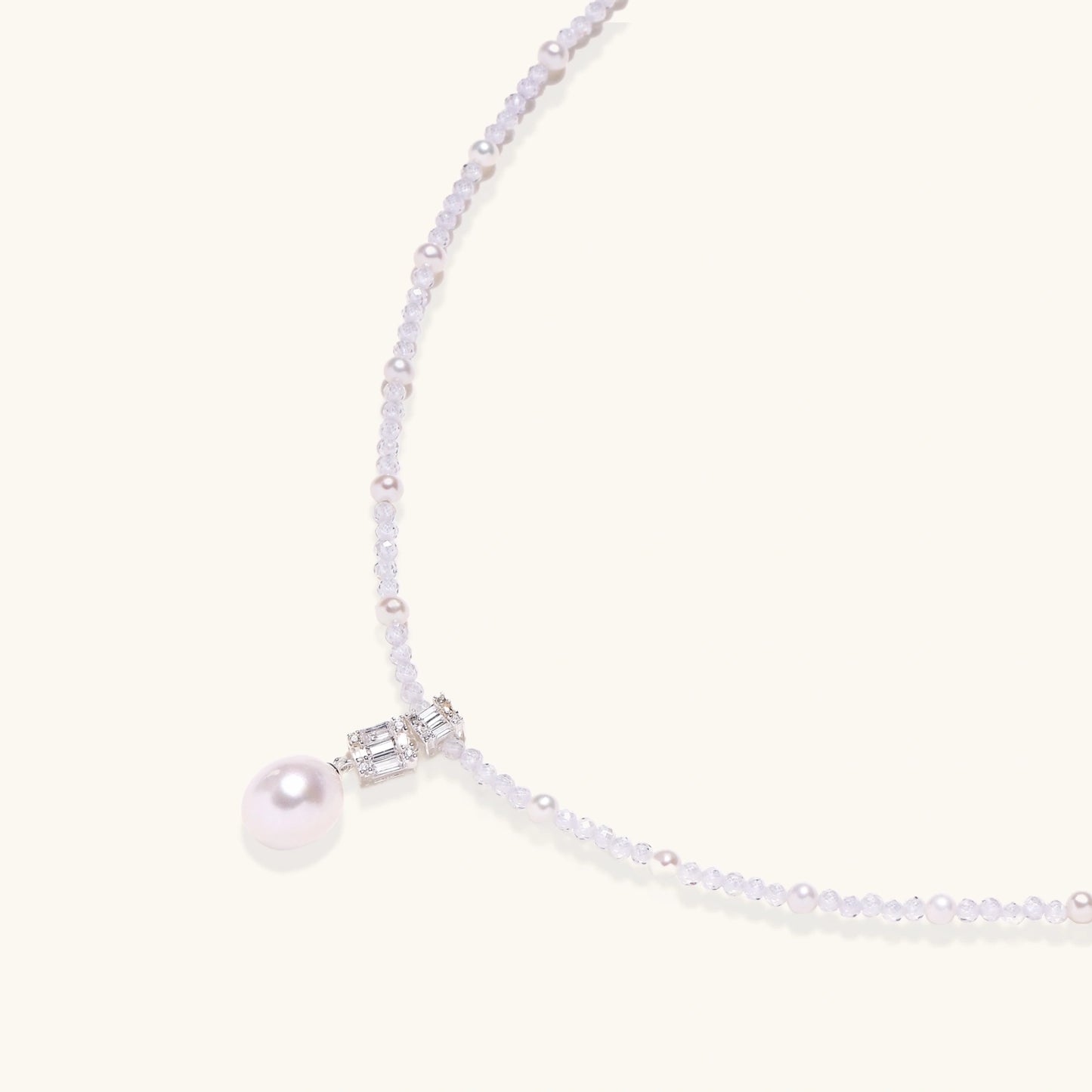 Lavender Dreams Perlenkette – Kristall & Perle, verstellbares Silber | Orolina