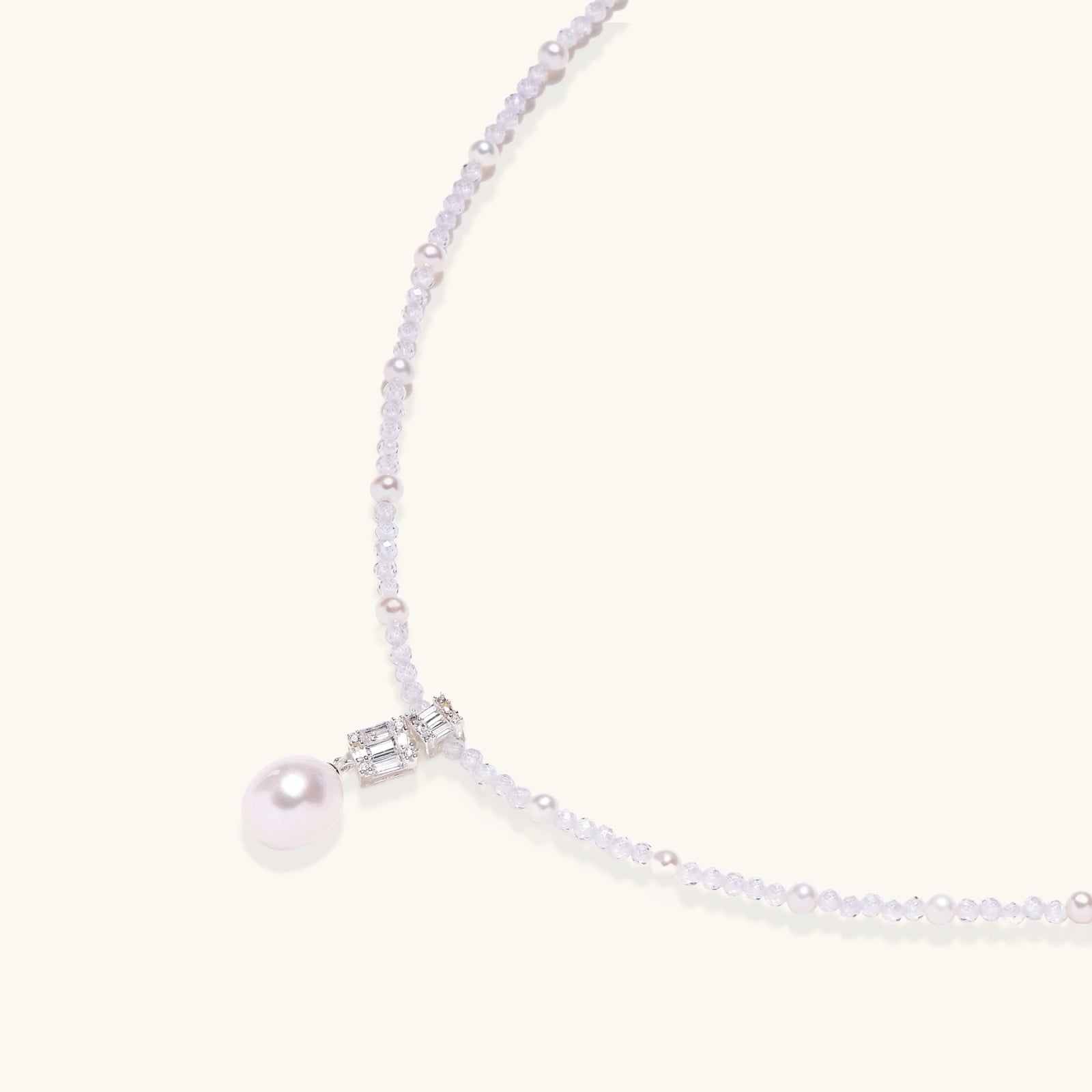 Lavender Dreams Perlenkette – Kristall & Perle, verstellbares Silber | Orolina