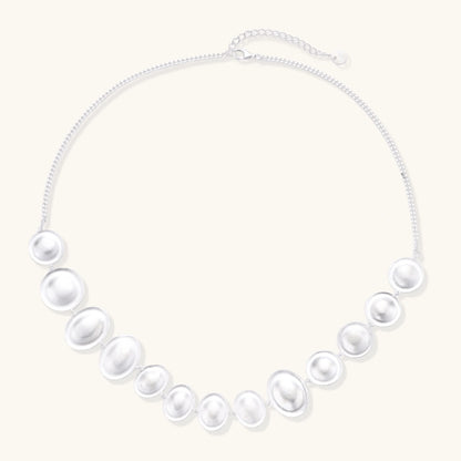 Lunar Arc Statement Kette Detailansicht – Sterlingsilber Bubble-Design | Orolina